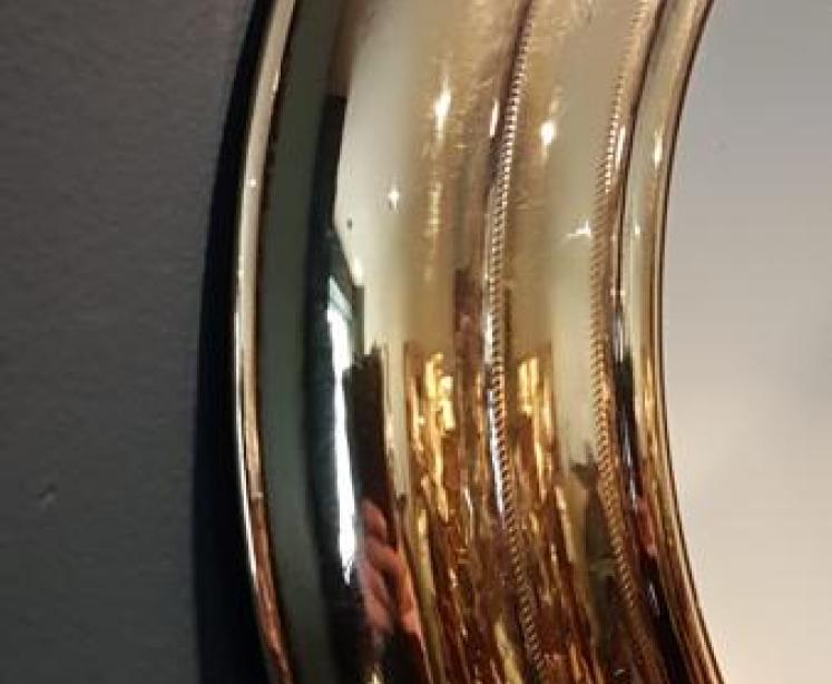 1930's Brass Framed Pocket Watch Style Mirror - Image 4