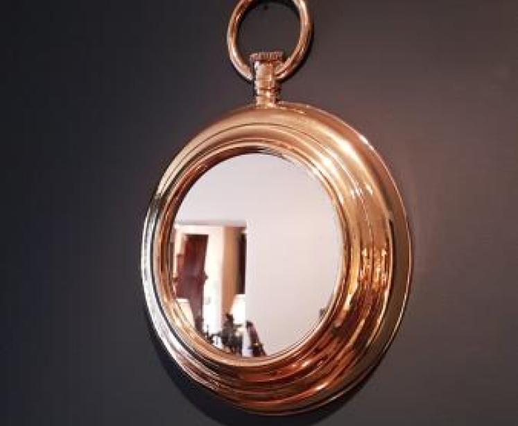 1930's Brass Framed Pocket Watch Style Mirror - Image 6