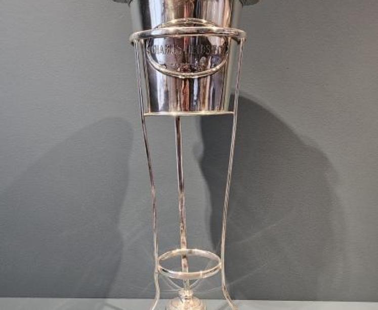 1920's Silver Plated Wine Cooler and Stand - Image 1