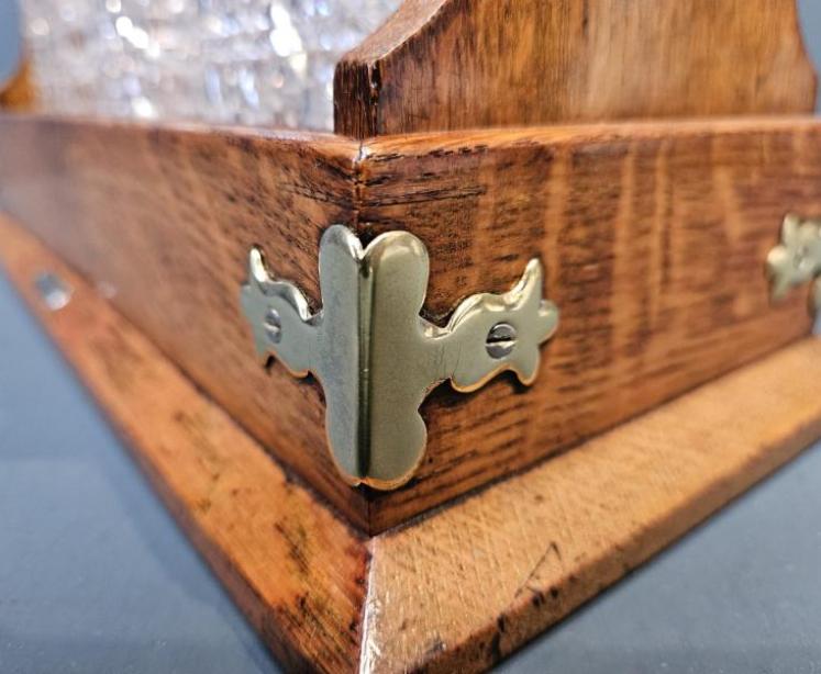 Superb Victorian Oak Three Bottle Tantalus - Image 6