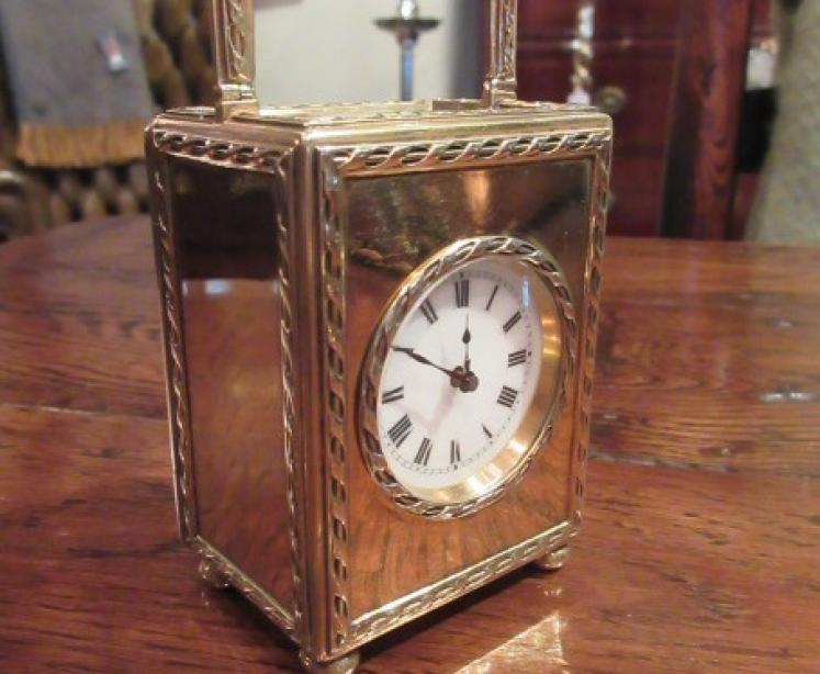 Top Quality Edwardian Period Silver Gilt Carriage Clock - Image 1