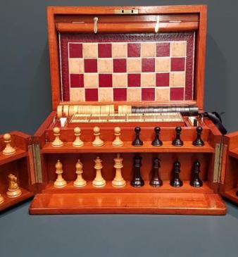 Superb Victorian Walnut Games Compendium
