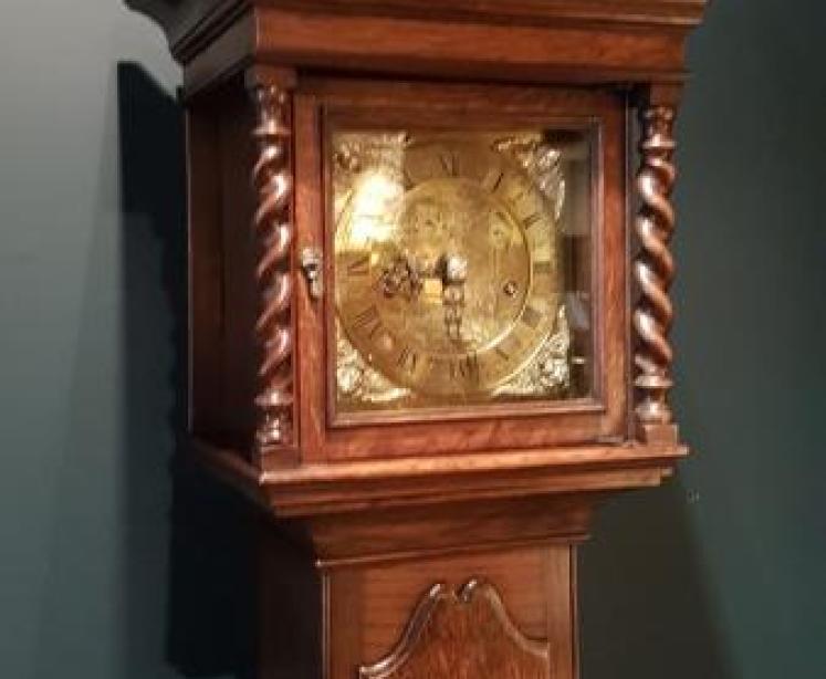 Victorian Oak Weight Driven Grandmother Clock - Image 2