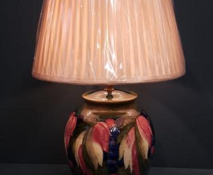 Large Early Walter Moorcroft Leaf and Berries Lamp - Image 5