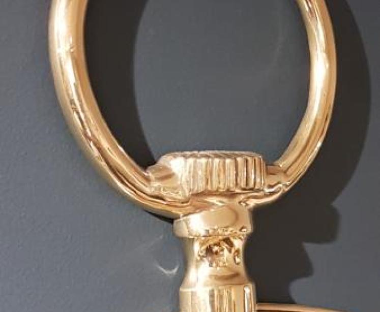 1930's Brass Framed Pocket Watch Style Mirror - Image 3