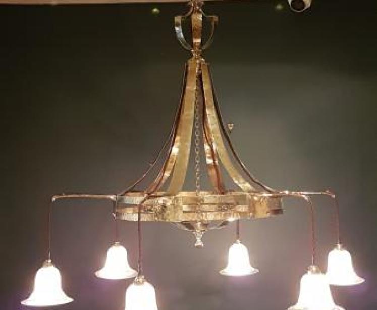 Superb Large Arts and Crafts Brass Chandelier - Image 1