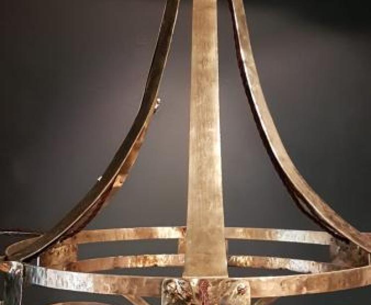 Superb Large Arts and Crafts Brass Chandelier - Image 4