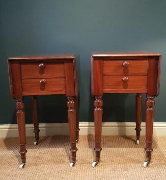 Matching Pair of Early Victorian Pembroke Bedside Cabinets