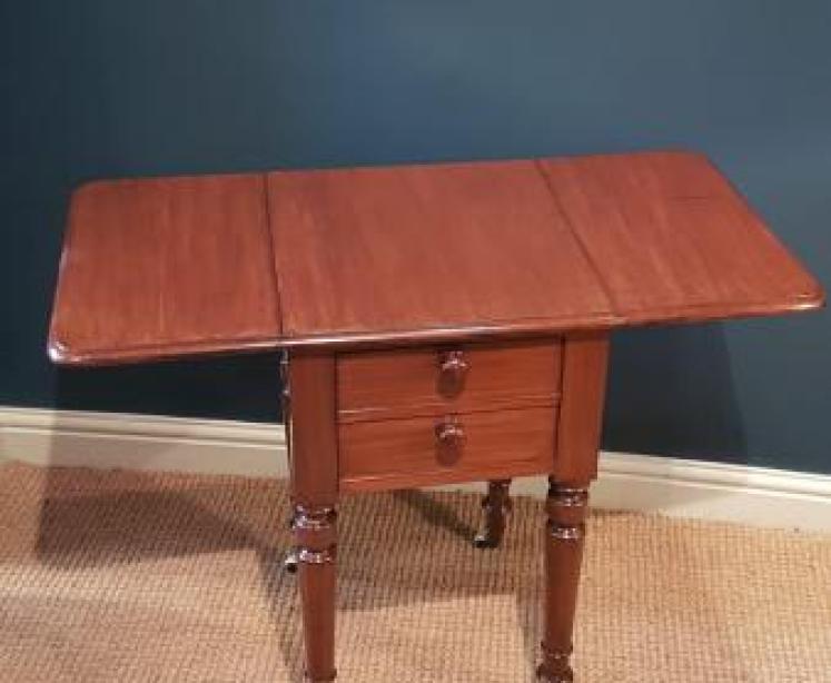 Matching Pair of Early Victorian Pembroke Bedside Cabinets - Image 4