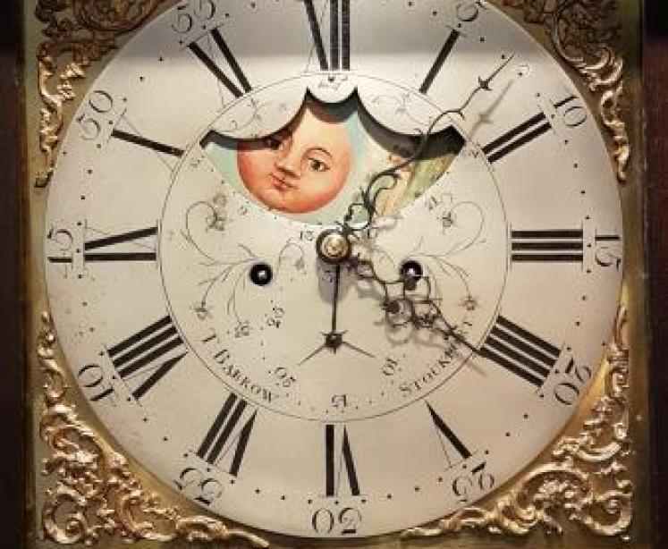 George III Oak 8 Day Moon Phases Longcase Clock - Image 2