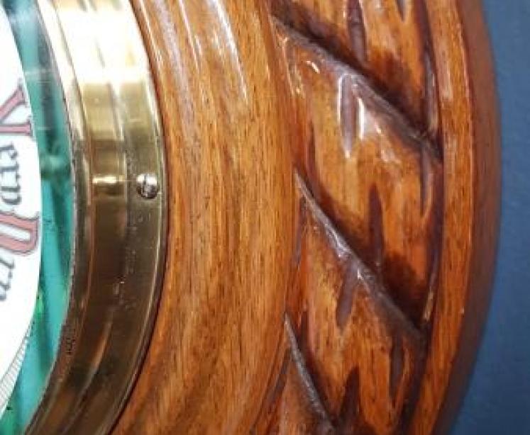 Quality Victorian Oak Rope Twist Barometer - Image 4