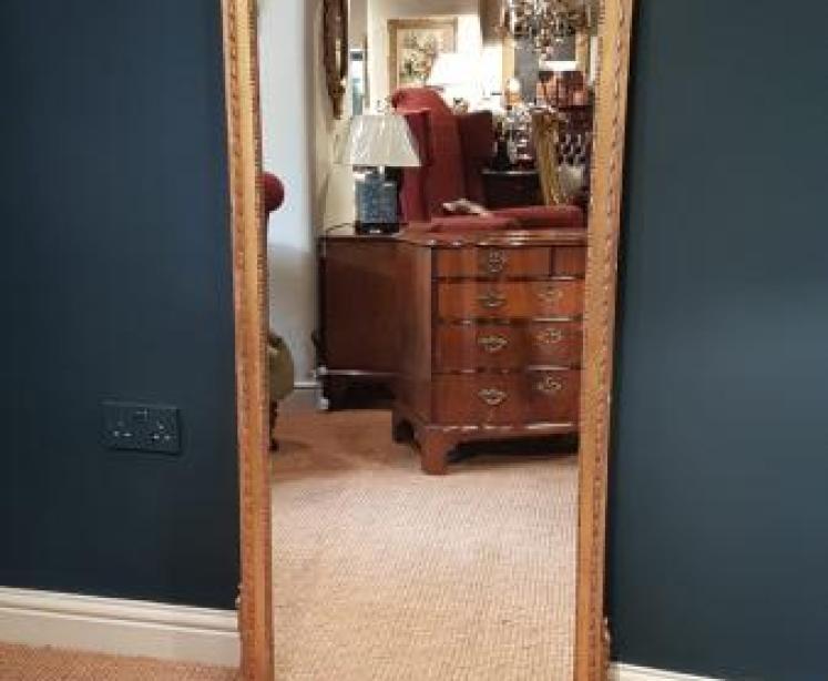 Full Length Victorian Timber Gilt Mirror - Image 1