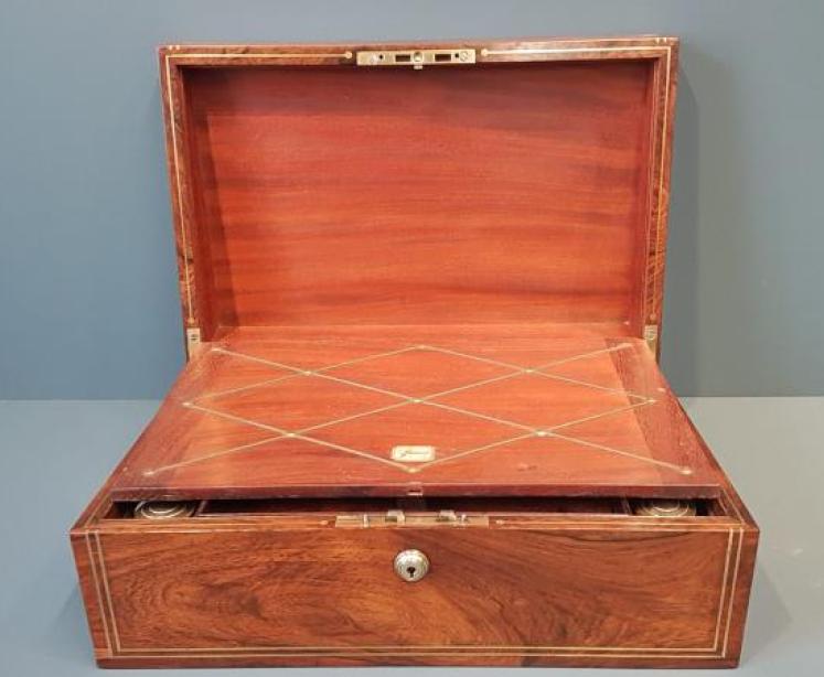 Early Victorian Rosewood Writing Box  - Image 6