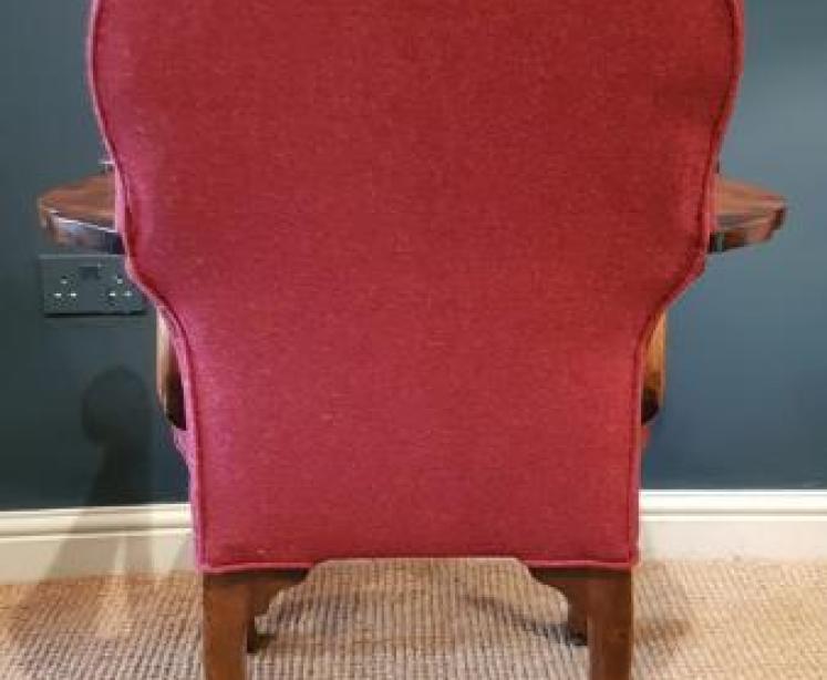 Edwardian Walnut Open Arm Chair - Image 3