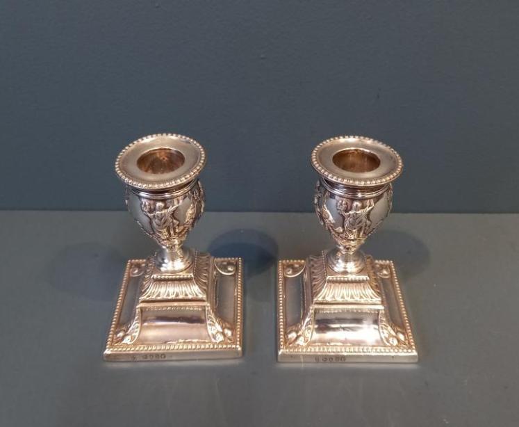 Matching Pair of Victorian Sheffield Silver Candlesticks - Image 6