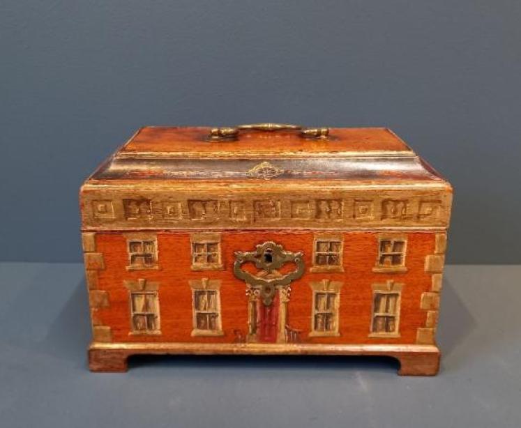 George III Mahogany Painted Collectors Box - Image 1