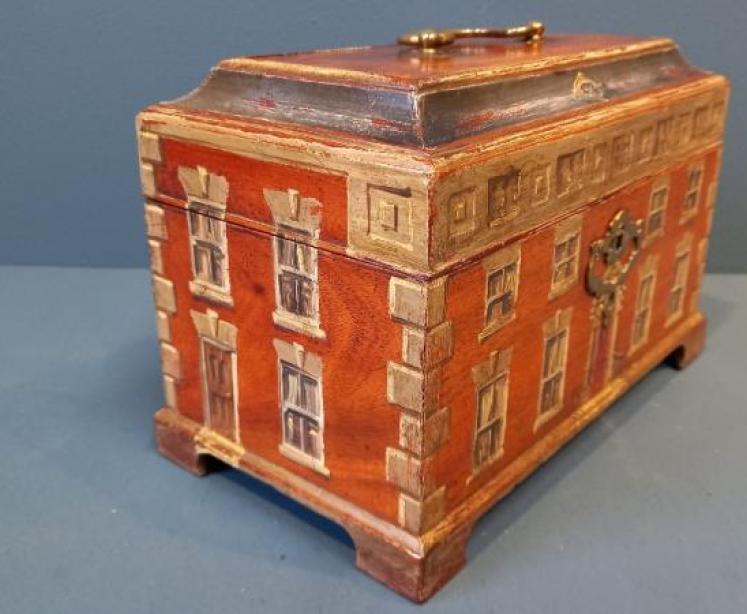 George III Mahogany Painted Collectors Box - Image 5