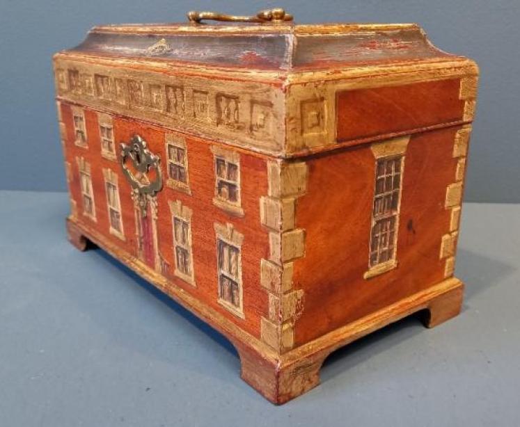 George III Mahogany Painted Collectors Box - Image 7