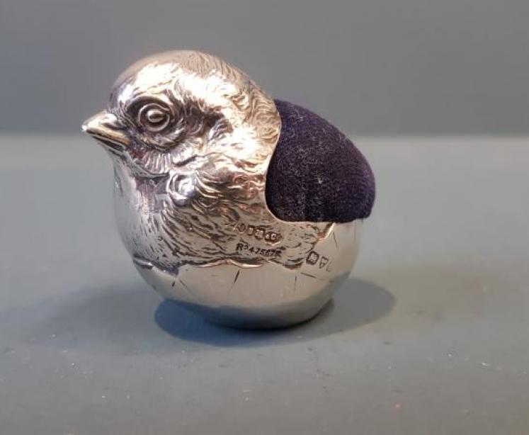 Sampson Mordan Silver Chick Pin Cushion  - Image 1