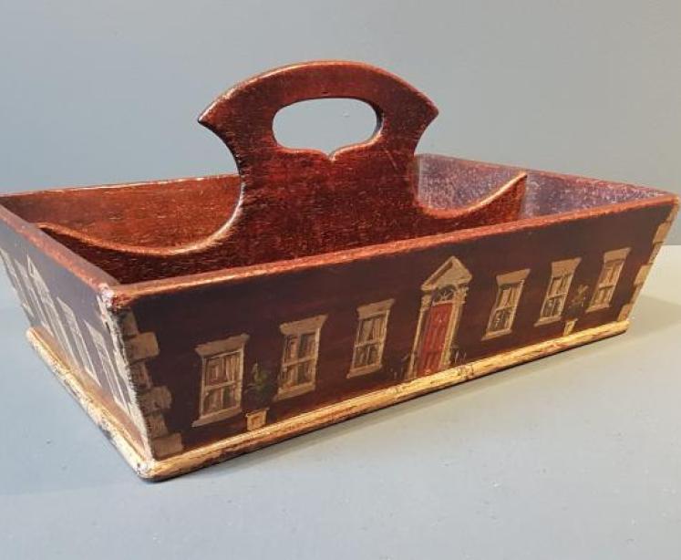 George III Oak Country House Cutlery Tray - Image 1