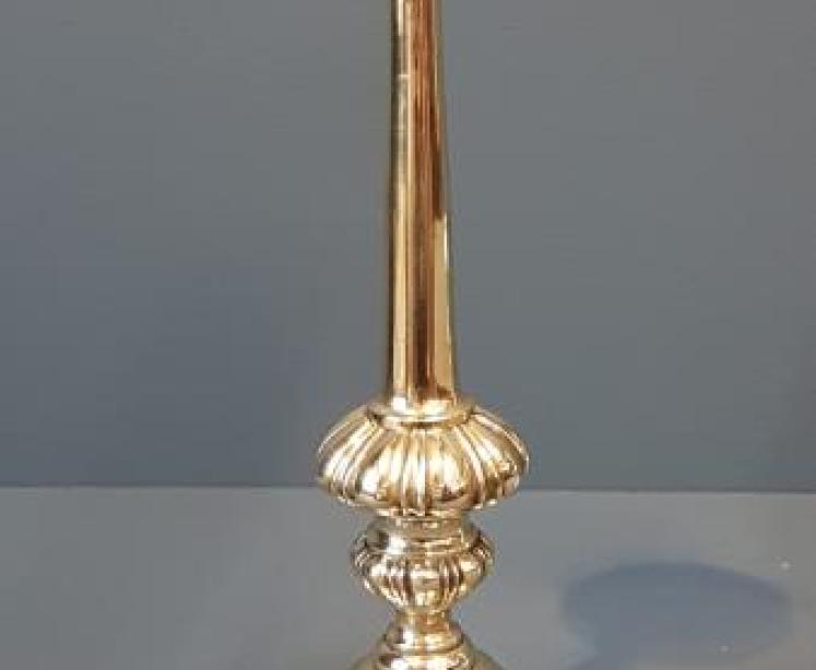 Pair William IV Cast Brass Candlesticks - Image 7