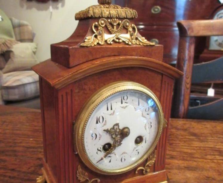 19th Century Walnut & Ormolu Striking Mantel Clock - Image 1