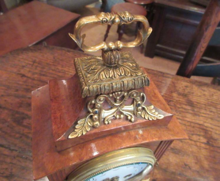 19th Century Walnut & Ormolu Striking Mantel Clock - Image 2