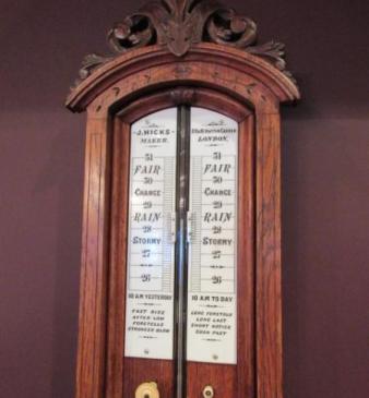Rare Victorian Polished Oak London Fitzroy Barometer