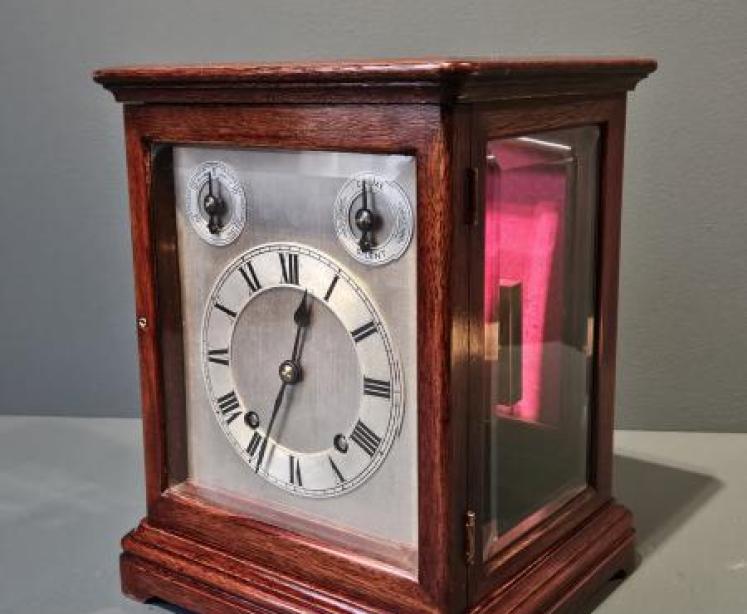 Mahogany Cased Four Glass Mantel Clock  - Image 5