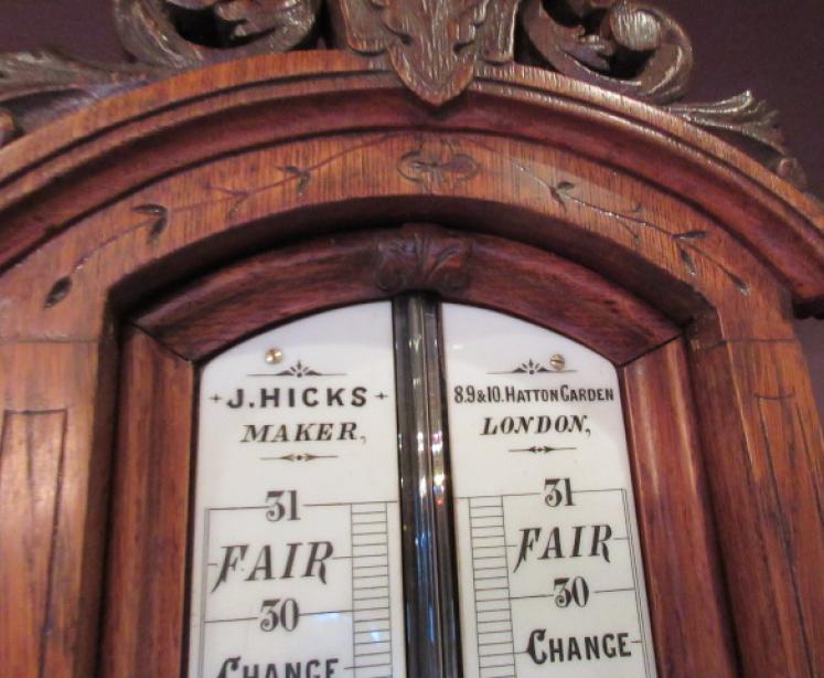 Rare Victorian Polished Oak London Fitzroy Barometer - Image 3