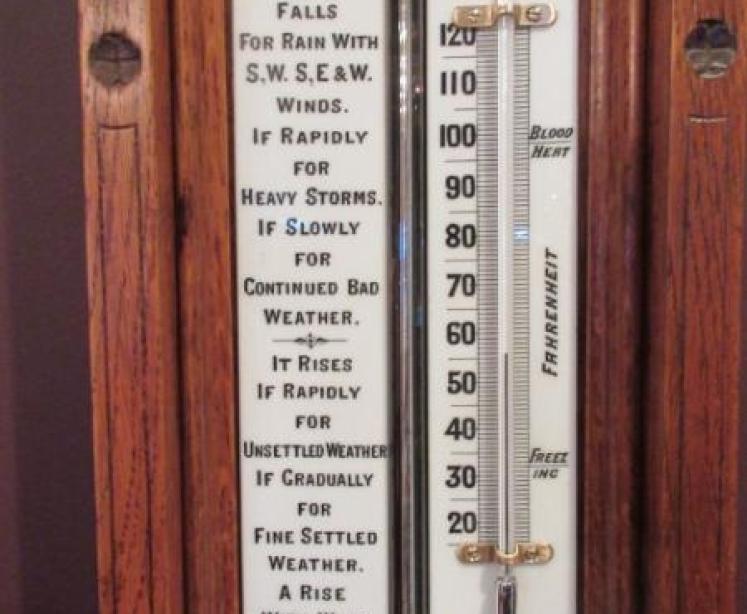 Rare Victorian Polished Oak London Fitzroy Barometer - Image 4