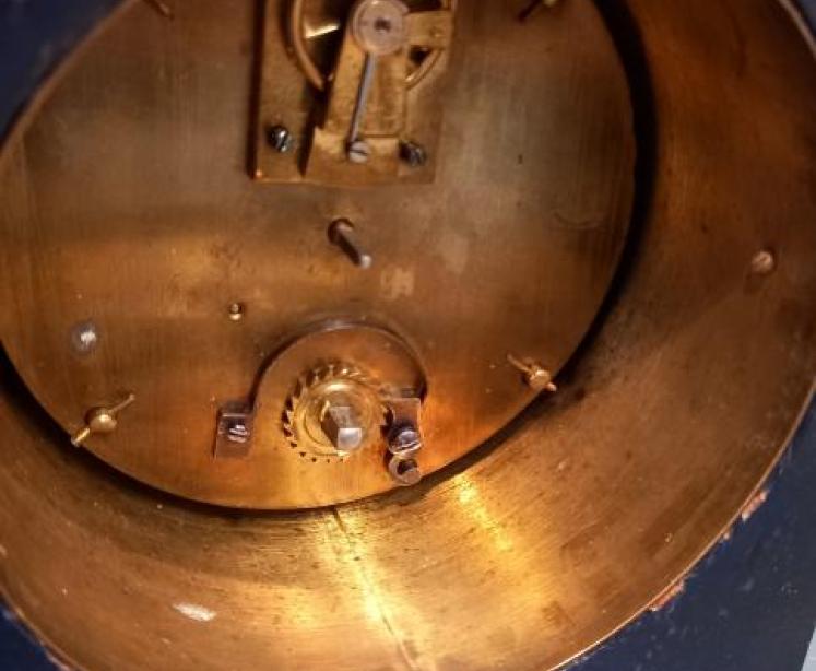 Small Edwardian Blue Chinoiserie Mantel Clock - Image 6