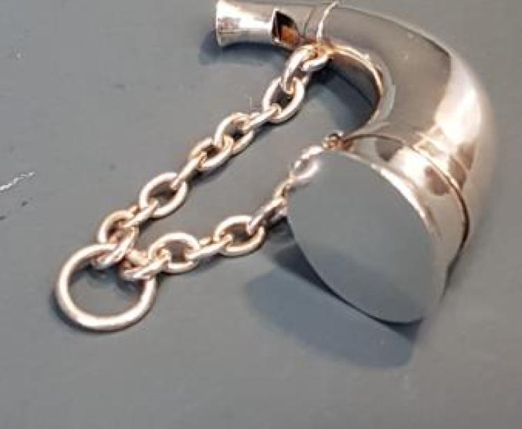 Sampson Mordan Silver Horn Whistle and Vinaigrette  - Image 1