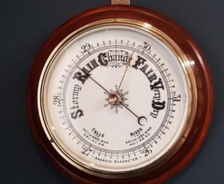 Victorian Turned Mahogany Barometer  - Image 1