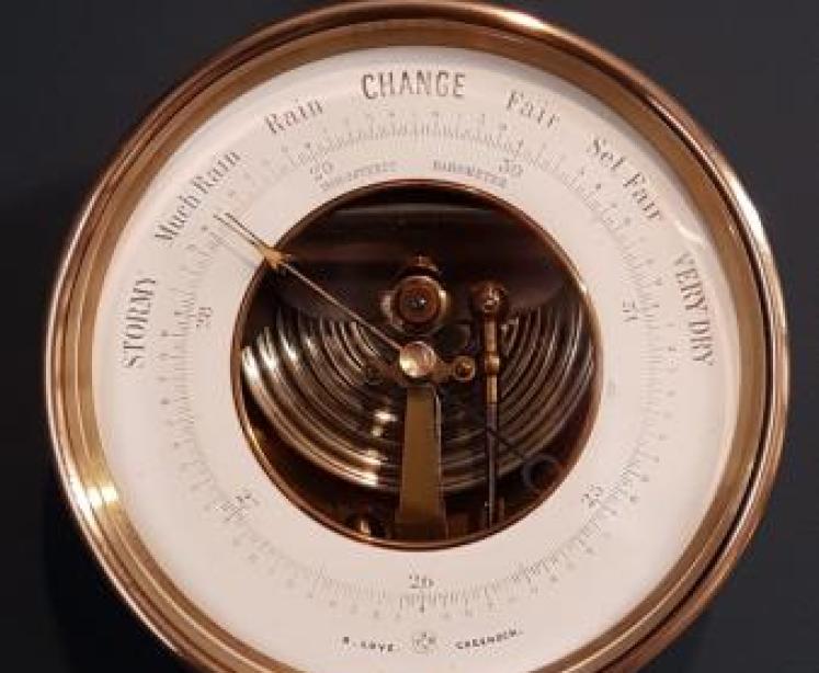 Victorian Brass Cased Marine Barometer  - Image 1