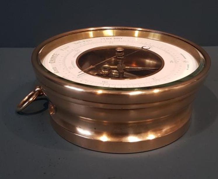 Victorian Brass Cased Marine Barometer  - Image 6