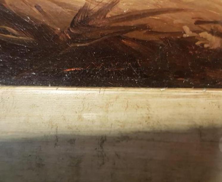  Superb Victorian Oil Of Sheep & Hens  - Image 5