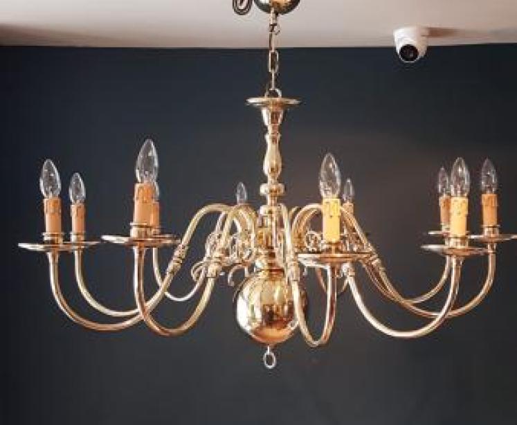 Large Edwardian 8 Arm Chandelier - Image 1