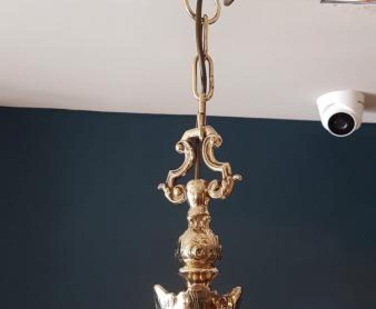 Impressive Edwardian Cast Brass Chandelier - Image 2