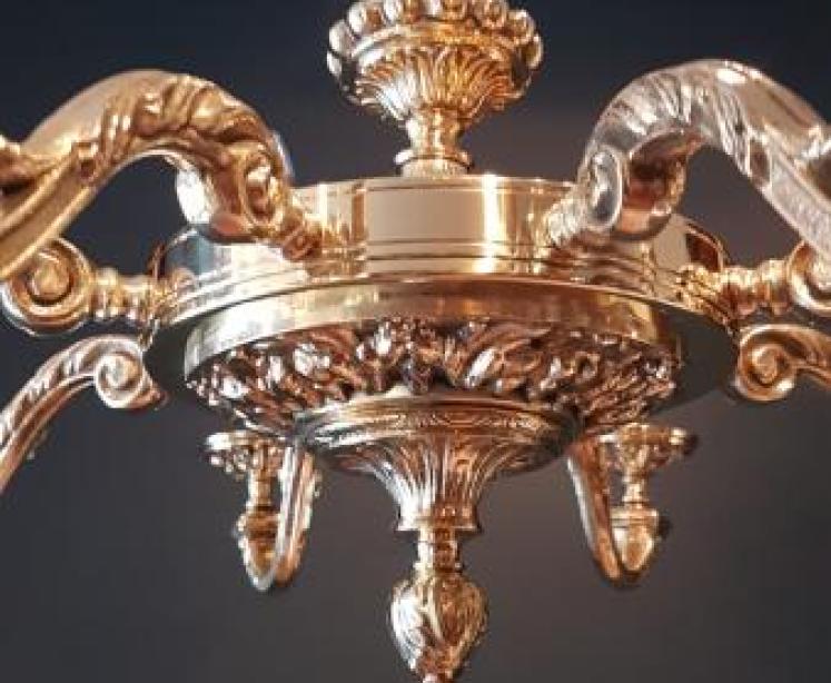 Impressive Edwardian Cast Brass Chandelier - Image 5