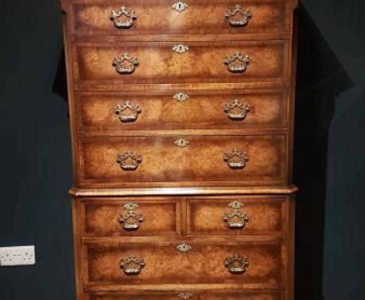 Small Waring and Gillow Walnut Tallboy Chest  - Image 1