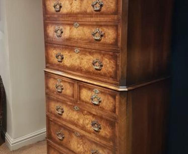 Small Waring and Gillow Walnut Tallboy Chest  - Image 2