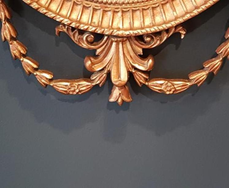 Victorian Oval Timber Gilt Mirror  - Image 3