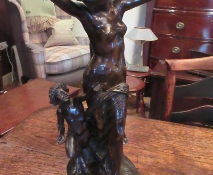 19th Century French Bronze Sculpture of Bacchante - Image 1