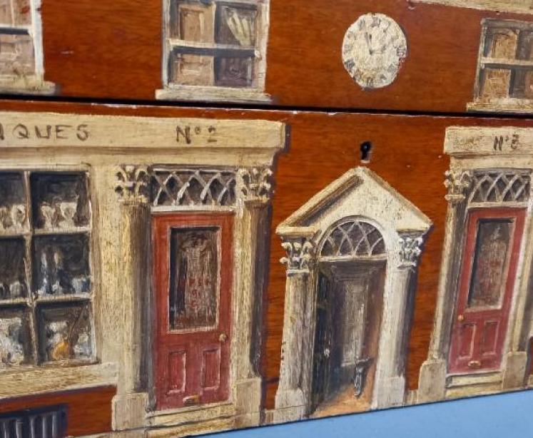 Early Victorian Mahogany Painted Campaign Box - Image 3
