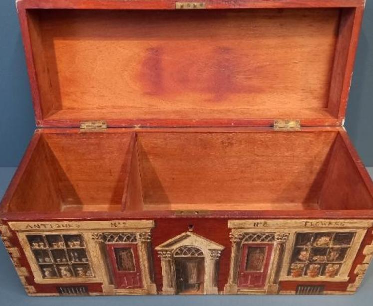 Early Victorian Mahogany Painted Campaign Box - Image 5
