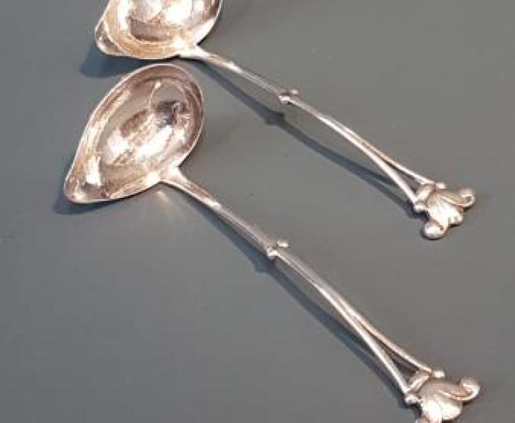 Pair of Silver Ladles by Georg Jensen - Image 1