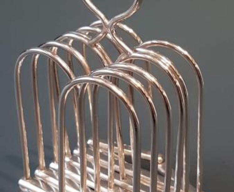 Rare Victorian Silver Expanding Toast Rack - Image 3