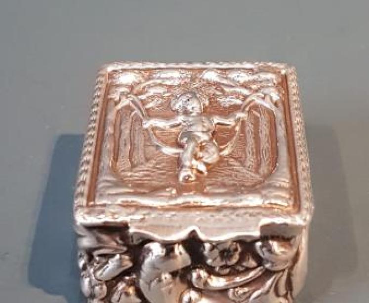 Unusual Victorian Silver Single Ring Box - Image 1