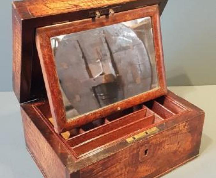 Georgian Ash and Pollard Oak Travelling Box - Image 1
